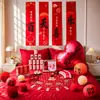 Decoração de 100 Dias Adereços de Foto Cama Estilo Chinês Menina Lua Cheia Senso de Atmosfera Cerimônia Pegadas de Mão e Pé Banquete de 100 Dias