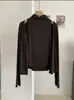 Conjunto de dos piezas KEKEZOON para mujer: chaleco de cuello medio alto + camiseta de manga larga con cárdigan, atuendo versátil de otoño 9033