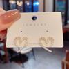 Nicho Luz Luxo Micro-incrustado Zircon Brincos de Amor Estilo Coreano Feminino Elegante All-match Silver Pin Brincos Design Sense Internet Celebrity Brincos