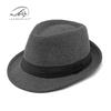 Chapéu masculino outono e inverno Novo chapéu Jazz masculino simples aba leve chapéu de lã para idosos atacado