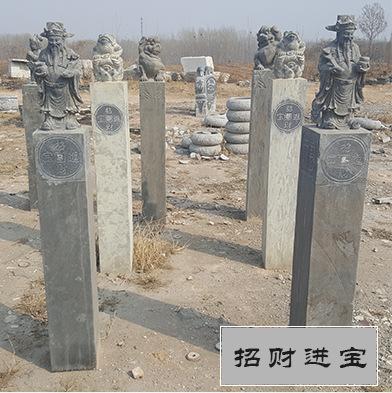 西贝雕刻 仿古石雕拴马桩 招财进宝1.jpg