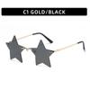 Óculos de sol sem armação de estrela de cinco pontas moda transfronteiriça AliExpress óculos de sol de Natal engraçados personalizados óculos punk