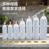 Botellas exprimibles al por mayor en stock con marcas graduadas, disponibles en varios tamaños, con tapas, adecuadas para aderezos de ensaladas, kétchup y otras salsas.; botellas de plástico con boquillas puntiagudas