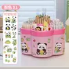 Porta-Canetas Giratório Panda, Multifuncional, Grande Capacidade, Caixa de Armazenamento de Papelaria Extra Grande para Mesa, Papelaria de Alto Valor para Estudantes Homens e Mulheres
