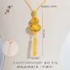Tienda de Oro Puzuo Mismo Estilo Oro Arena Accesorios DIY con Diamantes, Colgante de Borla de Calabaza de la Fortuna y Loto Cadena para Clavícula para Mujer