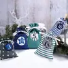 Novo traje de contagem regressiva de Natal em cetim 2024 presente transfronteiriço embalagem de doces e joias bolsa de presente com cordão