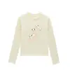 Camiseta de manga larga para mujer con cuello redondo y hombros rectos, nuevo estilo primavera/otoño, estampado de cachorro de dibujos animados, corte ajustado, top versátil, camiseta básica para mujer