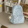 Mochila Floral Literaria Estilo INS Japonés Nueva para Mujer Bolso de Doble Hombro Fresco Versátil Mochila de Viaje Casual Venta al por Mayor