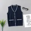 Chaleco de Punto de Nuevo Estilo Transfronterizo para Niños Mayores, Chaleco de Punto Estilo Academia para Niñas, Venta al por Mayor de Uniformes Escolares de Jardín de Infancia para Niños