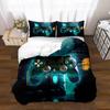 Amazon Transfronterizo Funda Nórdica con Estampado de Patrón de Mando de Juego Funda de Almohada Exportación Juego de Tres Piezas con Impresión Digital 3D