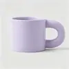 Tazas de cerámica de alta calidad, con asas grandes y forma robusta, personalizables con logotipos en colores macarrón, perfectas como recuerdos; Muestras de color disponibles para pedidos personalizados
