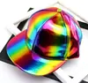 Nuevo Estilo Transfronterizo Láser de Ala Plana Hip Hop Gorra de Béisbol Reflectante Moda Tendencia Callejera Cuero PU Brillante Gorra de Pato