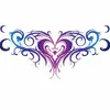 Pegatina de tatuaje tótem sexy para cintura y abdomen, corazón degradado, loto y patrón de hierba, pegatina impermeable para la parte baja del abdomen