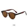 Nuevas Gafas de Sol con Marco Redondo de Uña de Arroz para Mujer, Estilo de Alta Gama, Protección UV, Varilla Plana, Gafas de Sol con Varilla Insertada de Propionato TR