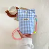 Bolsa Cruzada para Teléfono de Cuadros Pequeños Estilo Coreano Mini Bolso de Hombro Dulce Femenino Compras Callejeras de Moda Ligera Mini Bolso Cruzado