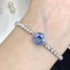Pulsera Cepraiba Octagonal Rosa Milenio en Venta Caliente en Vivo Incrustada con Diamante de Alto Carbono Rosa Tan Sang Azul Joyería
