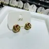 Pendientes de Hortensia de Alto Nivel con Goteo de Aceite de Color Contrastante para Mujer, Estilo Maillard, Elegantes, Modernos, Versátiles para el Trabajo