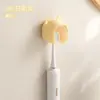 Portacepillos de dientes a prueba de polvo con forma de oso, montado en la pared sin taladro, con tapa, estante para cepillos de dientes a prueba de polvo, estante universal escurridor para cepillos de dientes eléctricos