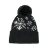 Chapéu de Inverno Feminino Natal Quente Forrado com Fleece Espessado Chapéu de Lã Imitação de Visom Chapéu para Esqui ao Ar Livre Chapéu de Tricô Floco de Neve