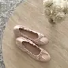 Zapatos Planos de Cuero Suave Estilo Ballet Otoño 2026 para Mujer con Lazo, Punta Redonda, Boca Baja, Sin Cordones, Zapatos Versátiles Estilo Hada
