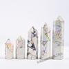 Fabricantes de adornos de columna de cristal de piedra semipreciosa pulida de ágata de una sola punta hexagonal de cristal natural del Mar de China Oriental, al por mayor