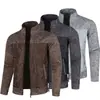 Novo Suéter Masculino Suéter Masculino Outono e Inverno Jaqueta Cardigã com Zíper Masculino Conjunto de Três Peças