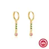Aretes de Plata Esterlina S925 Color Gotas de Agua Diamante Combinación Diaria Aretes Aretes Europeo y Americano Más Vendidos Aretes de Estilo Francés para Mujer