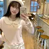 Camiseta de Manga Larga con Cuello de Muñeca de Terciopelo Alemán y Paneles, Estilo Nuevo Otoño e Invierno, Top Delgado Suave y Dulce para Mujer