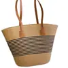 Bolso de verano de paja para mujer, bolso tote, bolso cubo de gran capacidad, bolso de hombro tejido, bolso de ratán, transfronterizo