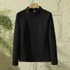 Camiseta Esportiva Outdoor Outono e Inverno Estilo Stone, Moletom com Gola Alta e Meio Zíper, Camiseta Básica Casual para Ciclismo e Caminhada