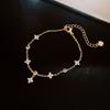 Pulsera Ajustable de Diamante Ovalado de Zirconia Chapada en Oro Real de Lujo Ligero Pulsera de Moda de Alto Sentido Pulsera Comodín para el Día a Día