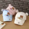 Gorros para bebé estilo japonés y coreano de 2-5 años, gorras de béisbol para niños de primavera y otoño, gorras de béisbol unisex versátiles de oso, comercio exterior