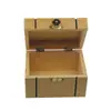 Suministro de Caja de Empaque de Madera para Joyería Caja de Almacenamiento de Madera Cerradura Tapa Caja de Madera Pino de Escritorio Retro Caja Pequeña de Madera