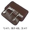 Juego de Vajilla para Exterior Camping Barbacoa 4 Personas Vajilla Portátil Cuchara Acero Inoxidable Palillos Tenedor Viaje bolsa de picnic