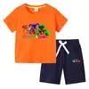 Camiseta infantil de verano 2023, nueva ropa infantil de comercio exterior, pantalones de manga corta de algodón coreano para niños, traje de dos piezas