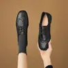 ZHR Zapatos de mujer de corte profundo estilo británico, nueva moda otoño 2026, elegantes y versátiles, cómodos zapatos casuales de cuero