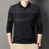 Novas Camisas Polo Masculinas Primavera e Outono 2025 Novas Camisetas Masculinas Casuais de Manga Longa com Gola Lapela