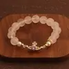 Pulsera de Cuentas de Concha de Cristal Rosa Natural Pulsera de Estrella Diseño Nicho de Lujo Ligero para Mujer Estilo Popular de Douyin de Alta Gama