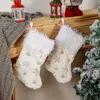 Decorações de Natal Novas Transfronteiriças Meias de Natal Flocos de Neve Lantejoulas Douradas Prateadas Arranjo Festivo para Crianças Sacolas de Presente
