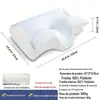 Almofada de Espuma de Memória de Rebote Lento em Forma de Chifre Enrolada da Amazon para Uso Doméstico, Proteção do Pescoço, Memória de Pressão Zero