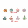 Venta al por mayor de fábrica, venta directa, serie de Halloween, joyería artesanal, pequeño colgante de gota de aceite, aleación, perla, calabaza, sombrero mágico
