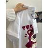 Camiseta de manga curta com gola redonda e estampa ins masculina e feminina mesma moda versátil casual branca para usar em casal