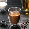 Vaso de Vidrio Transparente de Alto Borosilicato Aislado de Doble Capa para Bebidas Frías Vaso de Vidrio para Café Vaso para Agua Vaso para Leche Casero para Desayuno
