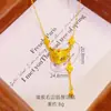 Colar com Pingente de Máscara de Raposa com Borla Dourada Antiga, Mesmo Estilo das Lojas de Ouro, Corrente para Clavícula Oca de Raposa de Luxo Leve