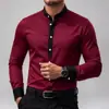 Camisa de Manga Larga Elástica Antiarrugas con Bloques de Color Casual de Negocios para Hombre de Amazon Transfronterizo Camisa de Otoño para Hombre