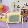 Nueva Bolsa de Hombro Ligera Cruzada Transparente con Insignia Estilo Japonés de Alta Apariencia Color Caramelo Chica Dulce