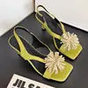 Elegantes sandalias de tiras abiertas con pedrería estilo fuegos artificiales para mujer, nuevas de verano 2026, sandalias de tacón de aguja cuadradas de hada