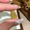Colar de Abóbora Dourada Quebrada com Gelo para Mulheres, Popular Luxo Leve de Alta Qualidade Estilo Antigo Deslumbrante Joia de Corrente para Clavícula da Sorte e Prosperidade