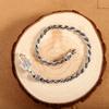 Personalidad Plata S925 Plata Vintage Distressed Único Pulsera Trenzada Retro Simple Unisex Pulsera Usable