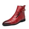 Botas Martin de otoño para hombre, de gran tamaño, estilo británico, puntiagudas, informales, de una sola capa, estilo vintage, de cuero de caña alta, 3057